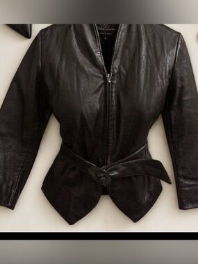 Worth Women's Dark Brown Leather Fitted Jacket